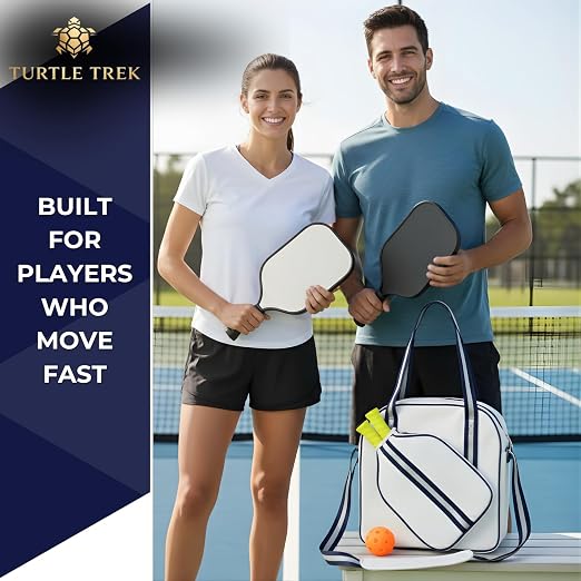 Turtle Trek Premium Pickleball Paddle Bag | Lightweight Court Carry Bag with Adjustable Shoulder Strap