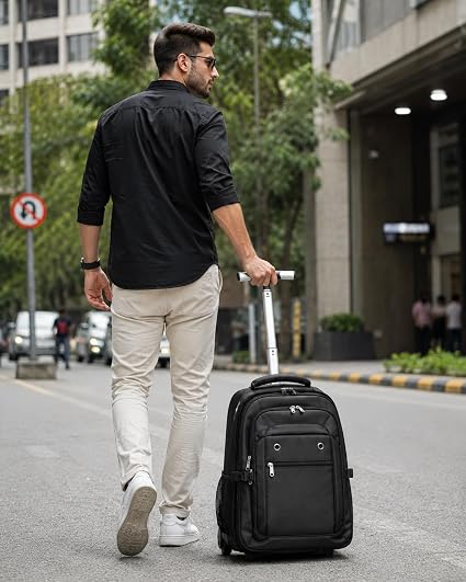 TurtleTrek Trolley Backpack with Wheels | Rolling Travel Bag for Men & Women