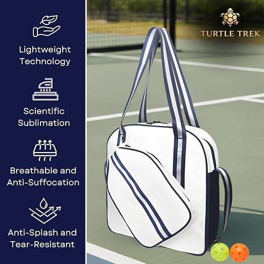 Turtle Trek Premium Pickleball Paddle Bag | Lightweight Court Carry Bag with Adjustable Shoulder Strap