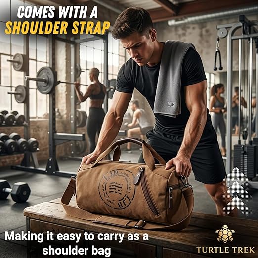 Turtle Trek Canvas Duffle Bag | Premium Travel & Gym Bag for Men & Women