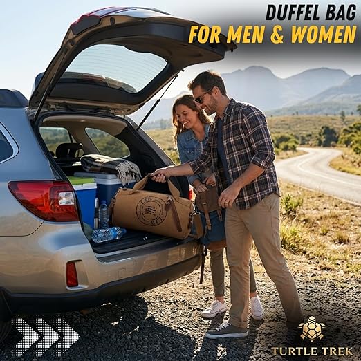Turtle Trek Canvas Duffle Bag | Premium Travel & Gym Bag for Men & Women